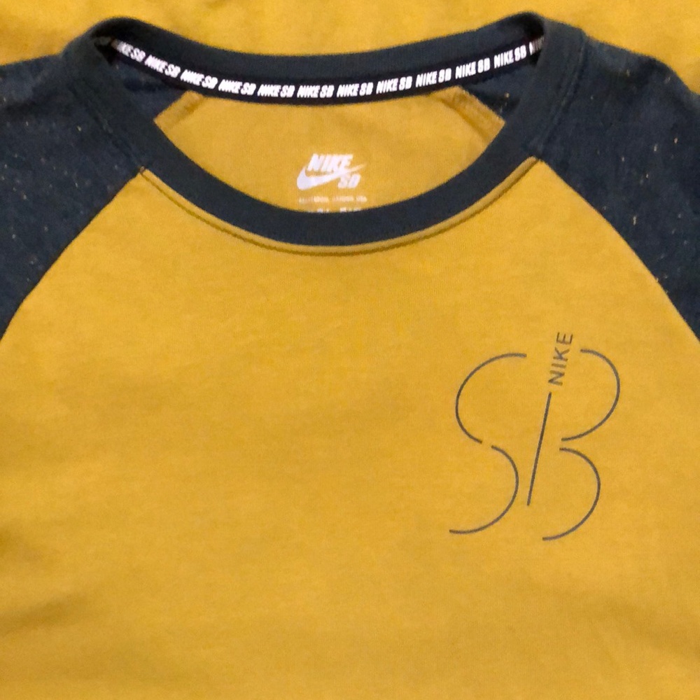 Nike Mustard and Navy Raglan Tee